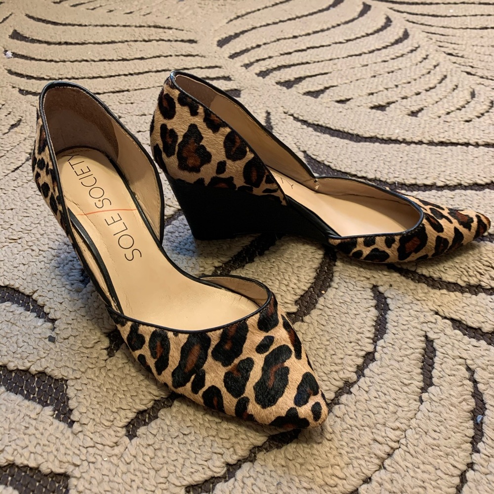 Sole Society Leopard Wedges